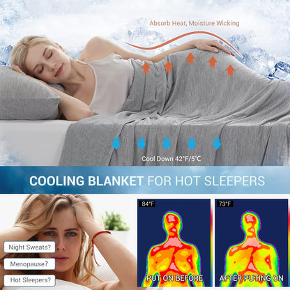 Cooling Blanket for Hot Sleepers Twin Size, Arc-Chill Cooling Blanket with Double-Sided Design, Japanese Cooling Fiber Absorbs Body Heat, Lightweight Soft Cold Blankets for Sleeping Summer